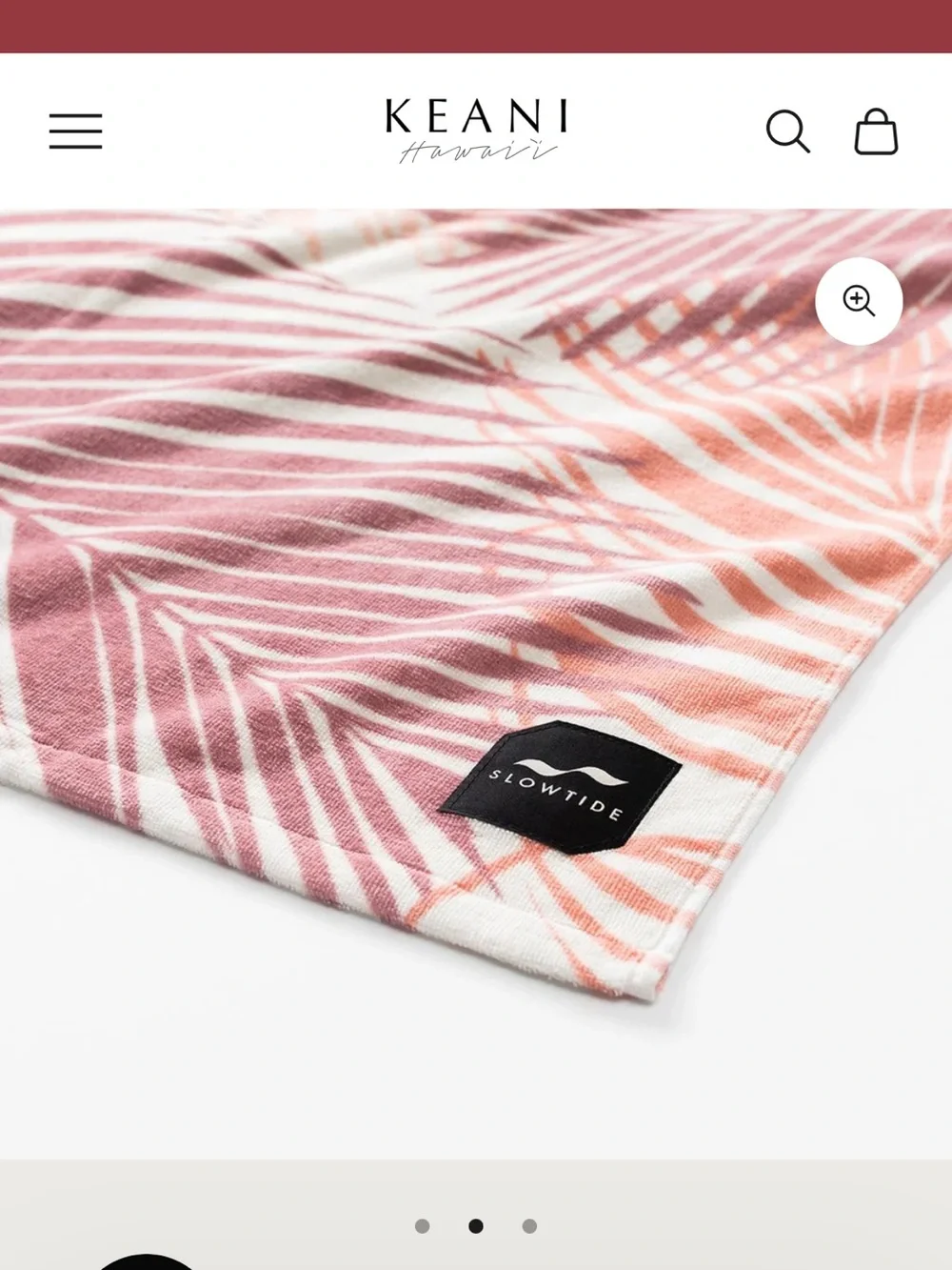 Slowtide Hala Mauve & Blush Palm Print Bath Towel Like New